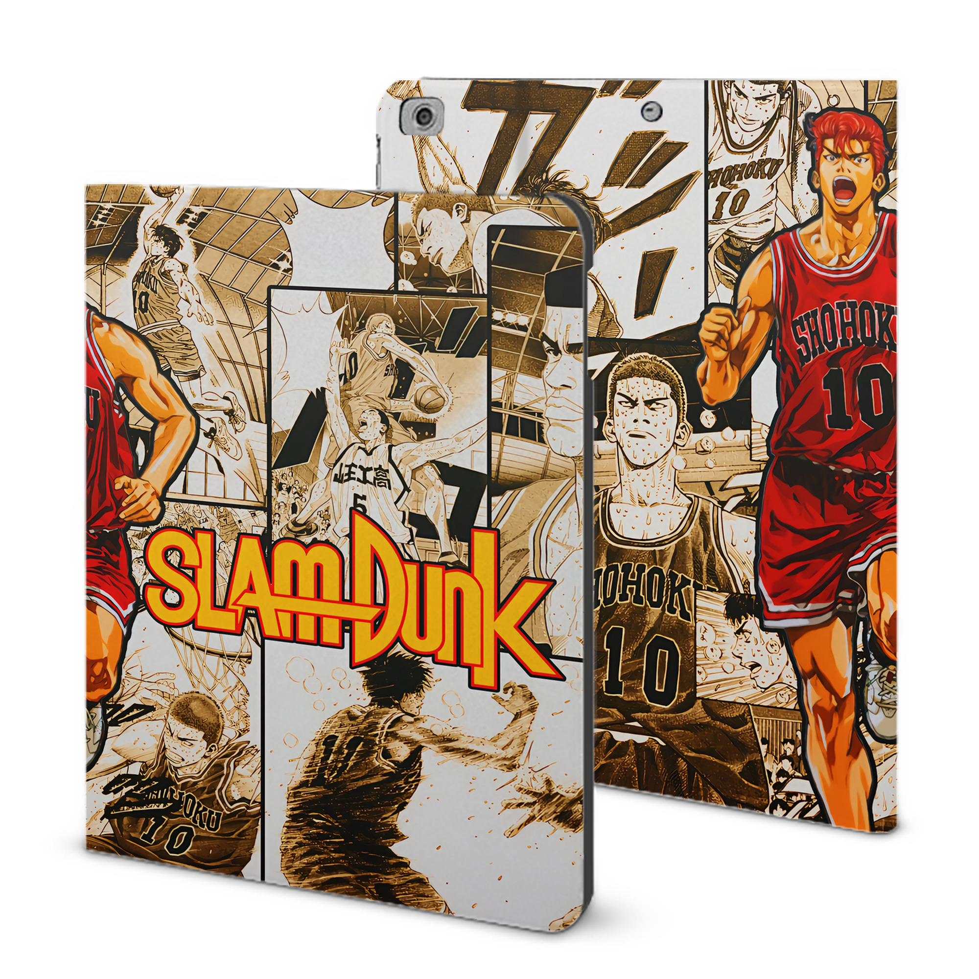 （画像用） SLAM DUNK／スラムダンク IPad ケース ブック型 PUレザー TPU 耐衝撃 軽量 薄型 ペン収納なし 全面保護 IPad 各モデル対応